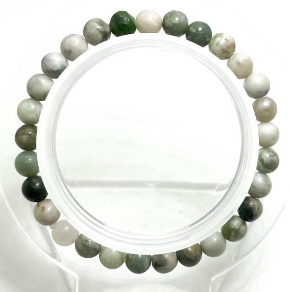 Tree Agate Polished Smooth Round 6mm Gemstone Beads Stretch Elastic Cord Handmade Beaded Bracelet Accessories - PGB231