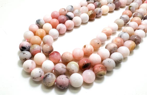 Natural Pink Opal Beads Smooth Polished Round Gemstone (4mm 6mm 8mm 10mm) - RN09