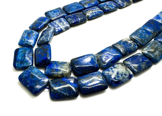 Navy Lapis Lazuli Rectangle Gemstone Beads (5mm x 15mm x 20mm)