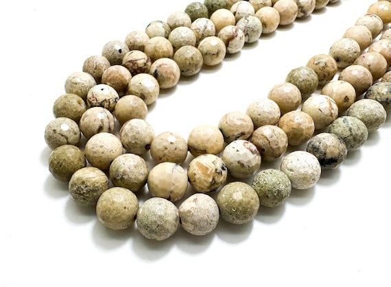 Natural Opal Beads, Africa White Opal Faceted Round Gemstone Beads (4mm 6mm 8mm 10mm 12mm) - PG170