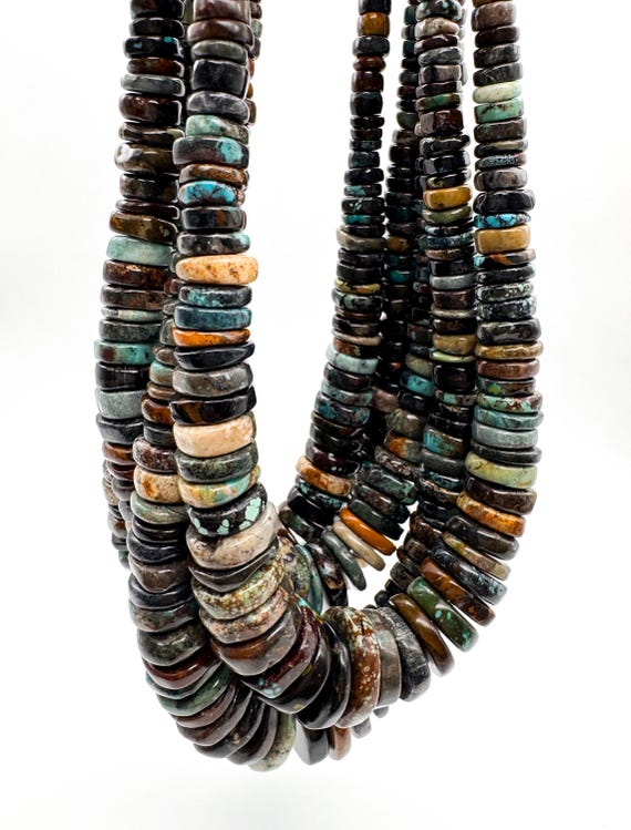 Natural Hubei Turquoise Graduated Rondelle Beads Genuine Untreated Undyed 8–18mm Smooth Disc Spacer Beads Gemstone for Jewelry Making Supply