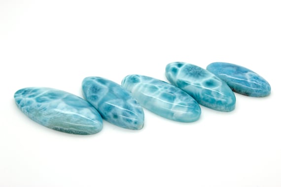 Natural Larimar Rock Gemstone Oval Marquise Beads for Pendant