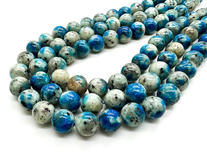 AA Rare Genuine Natural K2 Gemstone Smooth Round Sphere Loose Beads - 6mm 8mm 10mm 12mm