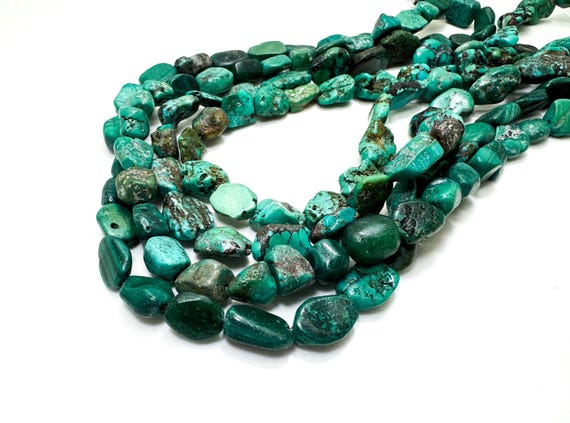 Hubei Turquoise Nugget Beads 8~12mm Natural Gemstone Assorted Size Turquoise for Jewelry Making - PGS352