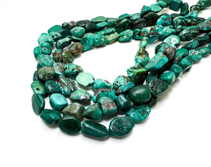 Hubei Turquoise Nugget Beads 8~12mm Natural Gemstone Assorted Size Turquoise for Jewelry Making - PGS352