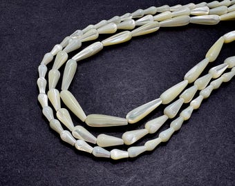 AAA Teardrop Mother of Pearl MOP Shell Beads – Natural Iridescent Shell for Jewelry Making - PG322F