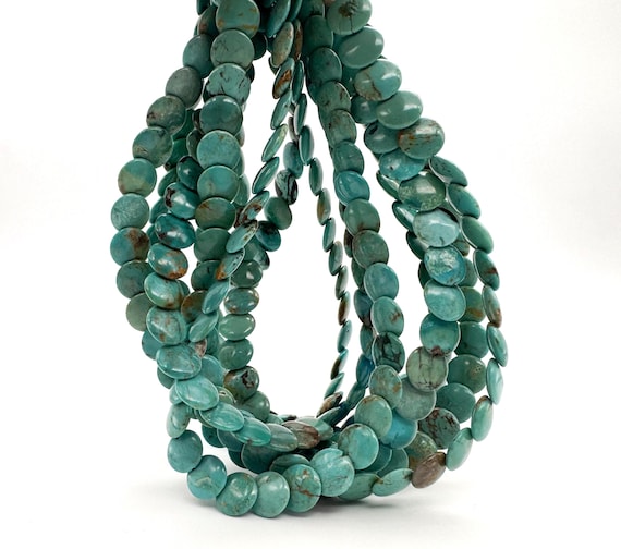 Natural Arizona Turquoise Beads Approx 10mm Blue Green Gemstone Beads | Genuine Turquoise | Jewelry Making Supplies - PGS393D