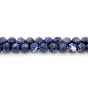 Natural Sodalite Beads, Blue Sodalite Faceted Round Sphere Ball Gemstone Beads PGP13 image 2