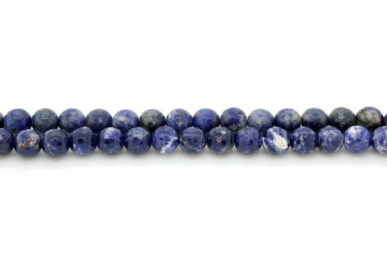 Natural Sodalite Beads, Blue Sodalite Faceted Round Sphere Ball Gemstone Beads PGP13 image 2