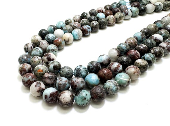 Natural Blue Larimar Matrix Beads Earthy Caribbean Beauty Gemstone Beads RN206