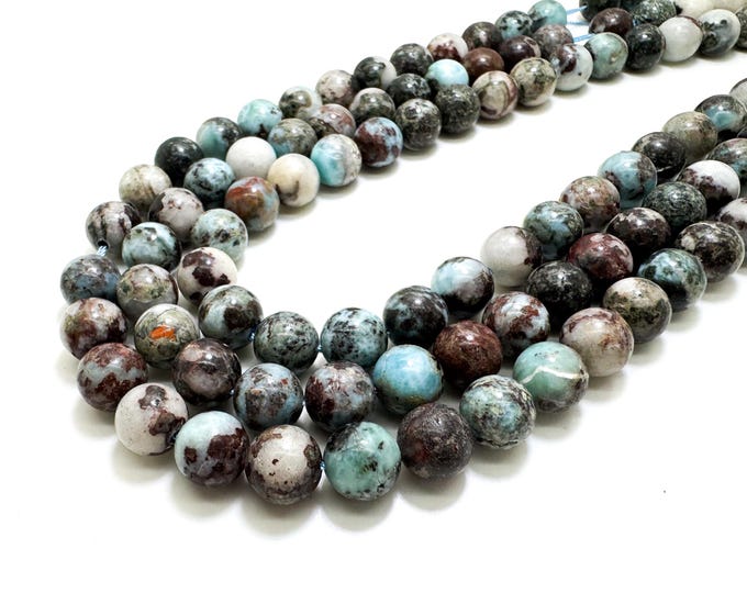 Natural Blue Larimar Matrix Beads Earthy Caribbean Beauty Gemstone Beads RN206