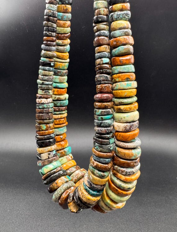 Natural Turquoise Beads, Polished Smooth Rondelle Flat Nugget Chip Turquoise Beads (Assorted Size) - PGS86