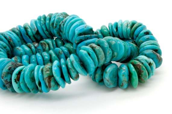 flat turquoise beads