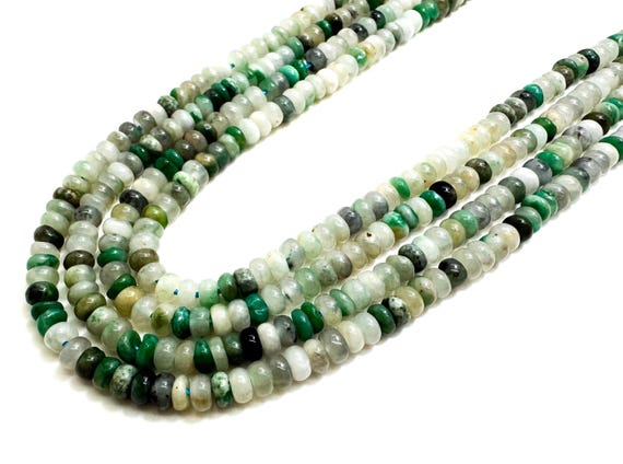 Natural Emerald Rondelle Beads • Genuine Precious Green Emerald 2x4mm Small Smooth Beads • Polished Emerald Gemstone Spacer Strand RD39