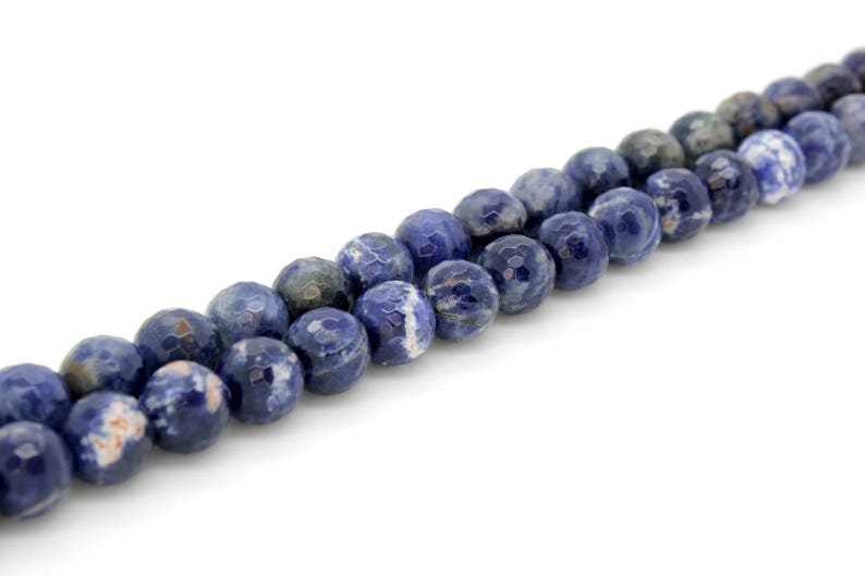 Natural Sodalite Beads, Blue Sodalite Faceted Round Sphere Ball Gemstone Beads PGP13 image 3