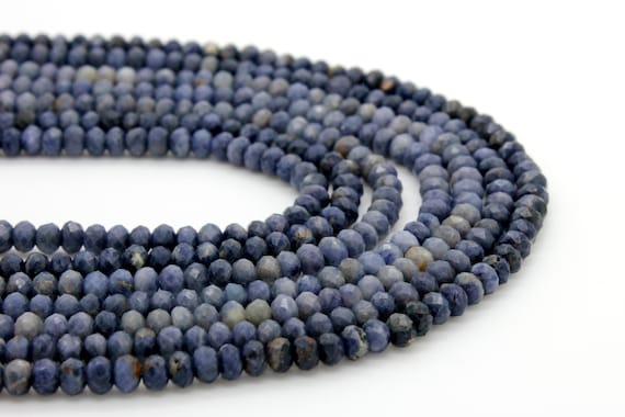 Genuine Natural Sapphire Rondelle Faceted Gemstone Beads (3mm x 4mm) -15.5" Strand - RDF25
