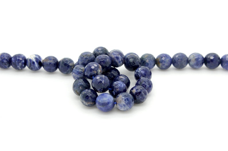 Natural Sodalite Beads, Blue Sodalite Faceted Round Sphere Ball Gemstone Beads PGP13 image 1