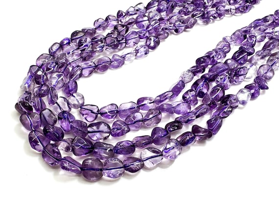 Purple Amethyst Beads: Polished Nugget Gemstone, 15.5" Strand