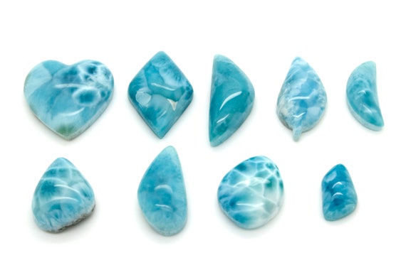 Natural Dominican Larimar Rock Gemstone Variety Shape Beads for Pendant Grade AAA