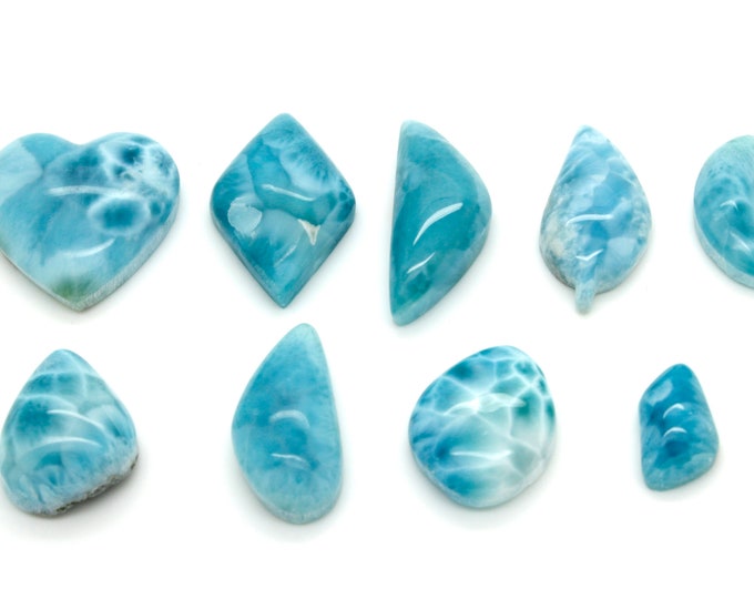 Natural Dominican Larimar Rock Gemstone Variety Shape Beads for Pendant Grade AAA