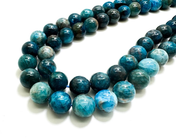 Natural Apatite Beads, Genuine Apatite Smooth Round Sphere Ball Stone Gemstone (6mm 8mm 10mm 12mm) - RN02