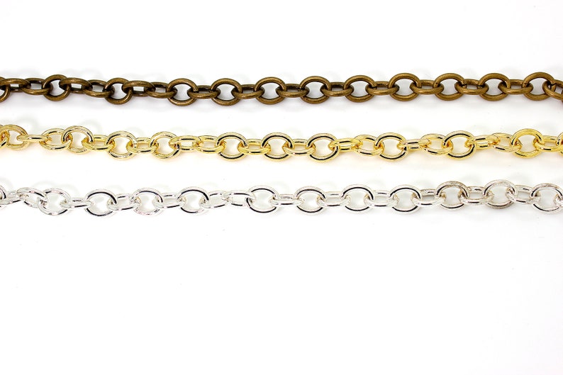 Necklace Chain 9mm x 11mm Metal Unfinished Chain PCH02 Oval Cable Chain Gold Silver Bronze Jewelry Making