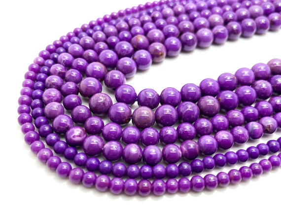 Grade AAA Natural Phosphosiderite Beads, Genuine Purple High Quality Phosphosiderite 4mm 6mm 8mm Gemstone Beads - RN64H