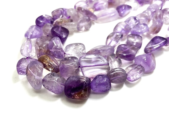 Lavender Amethyst Beads, Natural Amethyst Polished Nugget Pebble Gemstone Beads - PG320