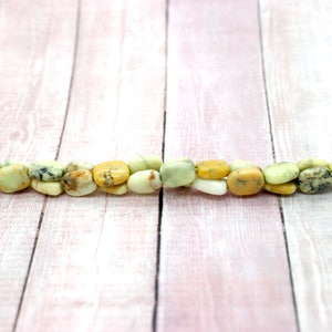 Chrysoprase Beads, Natural Lemon Chrysoprase Polished Smooth Flat Rectangle Gemstones Beads PG116 image 2