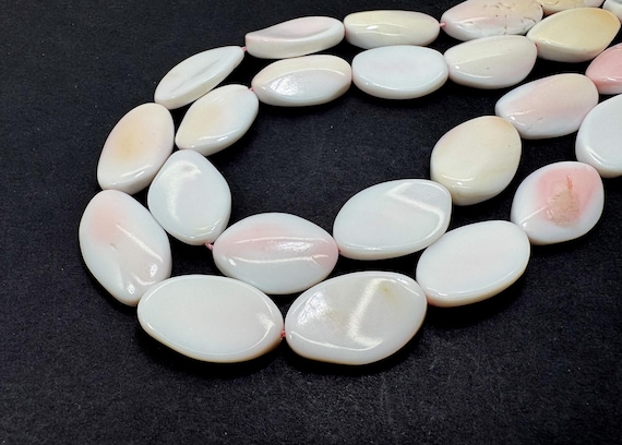AA Queen Conch Shell, Natural Queen Conch Shell Flat Rough Oval Assorted Size Smooth Gemstone Beads - QC2