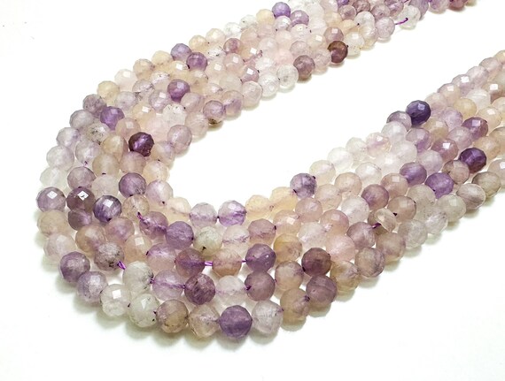 Natural Purple Kunzite Faceted Round 5mm Gemstone Beads - RNF130