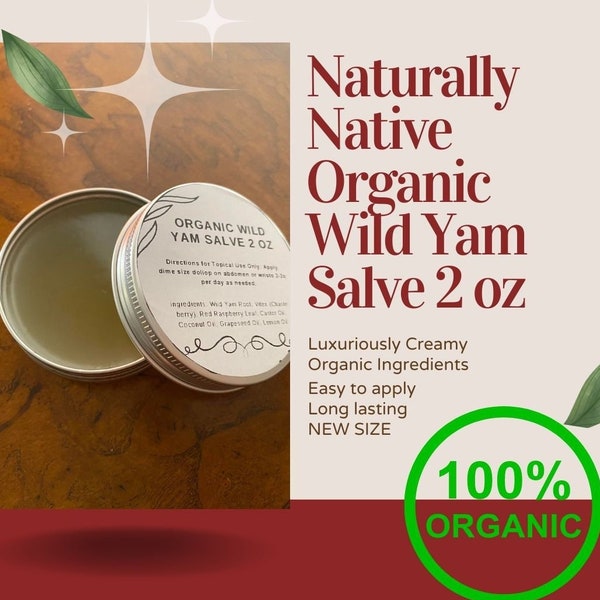 Naturally Native Wild Yam / Chaste Berry / Vitex Creamy Salve for Men, Women, 2 oz ORGANIC Herbal Support, Anna Cream, Gift for Her