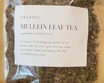 Organic Mullein Leaf Herbal Tea: Caffeine-Free, 30 Day Supply