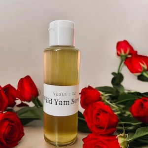 Bio-Veganes wilde Yamswurzel-Serum mit keuscher Beere, Vitex, Rizinusöl, kaltgepresst, kleine Charge, Geschenk für Sie, Geschenk für Frau, Geschenk für Frauen