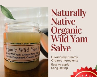 Naturally Native Wild Yam Root Hormonal Organic Salve Lotion 4 oz w/ Chaste Berry, Menopause Balm, Anna Cream, Gift for Her