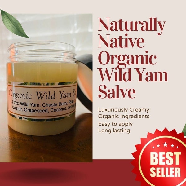 Naturally Native Wild Yam Root Hormonal Organic Salve Lotion 4 oz w/ Chaste Berry, Menopause Balm, Anna Cream, Gift for Her