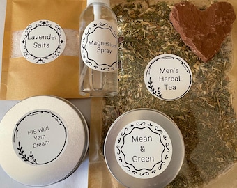 Men's Self Care Kit: Wild Yam Cream, Herbal Tea & Magnesium