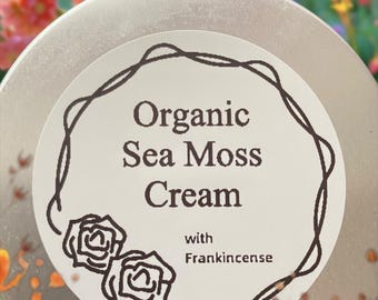 Organic Sea Moss Face Cream: Frankincense, Castor Oil, Collagen, 2oz