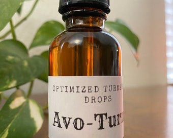 Organic Turmeric Drops: Avocado Oil, Curcumin, & Black Pepper Extract