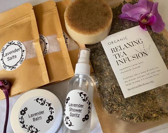 Organic Lavender Spa Gift Set: Aromatherapy Relaxation Box