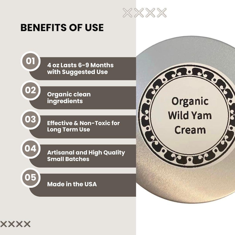 Artisanal Wild Yam Cream by Naturally Native, Organic Small Batch Herbal Remedies, Cream for Women, Clean Ingredients, Women's Health Gift benefits listed: Organic, clean ingredients, made in the USA, Effective, non toxic for long term use, artisanal high quality small batch,