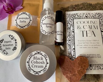 Organic Black Cohosh Cream Gift Set: Women's Self Care, Herbal Tea & Relaxation