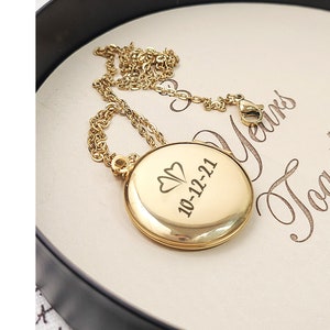 Photo Locket Gold  Personalized Gifts Anniversary for her Wife Gifts