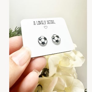 Small Soccer Small Earrings Minimalistic Light Weigh Studs Stainless Steel