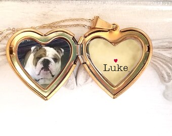 Personalized Heart Photo Locket Your Dog Cat or Any Pet Great Pet