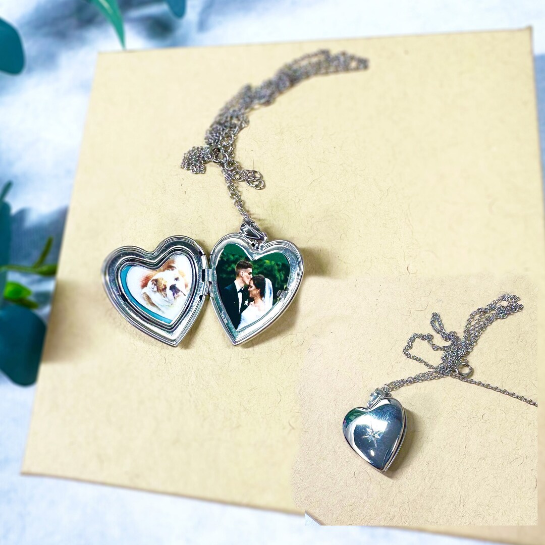Photo Lockets Heart Sterling Silver Photo Locket Pendant - Etsy