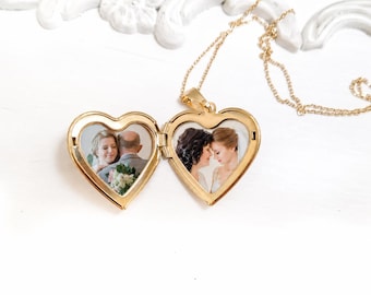 Heart Photo Locket 14K Gold Filled Personalized Gold