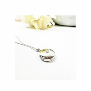 Médaillon photo avec étoile en argent sterling personnalisé