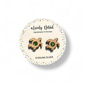 SeaTurtle Stud Earrings • Sterling Silver Posts • sea turtle gifts for women  Ocean-Inspired Jewelry