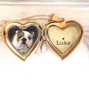 thumbnail image 2 of Personalized Heart Shaped Butterfly Photo Locket Necklace - 3/4 Inch, 18" Chain, Custom Engraved, Rose Gold Finish 2 of 6